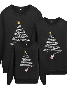 Merry Christmas Family Clothing Shirts Thick Crew Neck