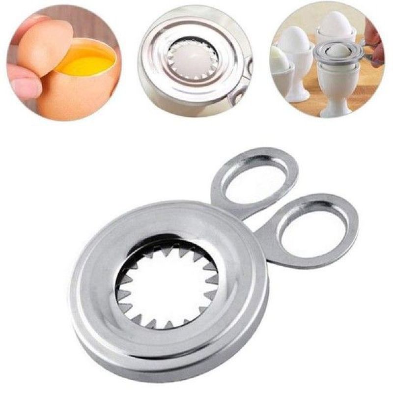 Stainless Steel Slicer Boiled Cooked Egg Topper Snipper