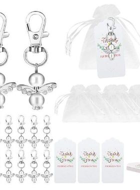 20PCS Angel Design Keychain Favors Set Include Angel Pearl