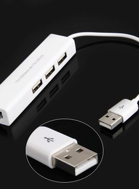 USB to RJ45 Lan Card Ethernet Network Cable+3 Port Hub for W