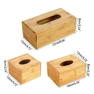 Bamboo Tissue Box Holder Storage Paper Box Tissue Box