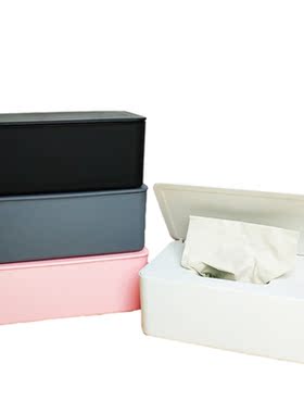 Solid Color Rectangular Napkin Storage Box Tissue Dispenser
