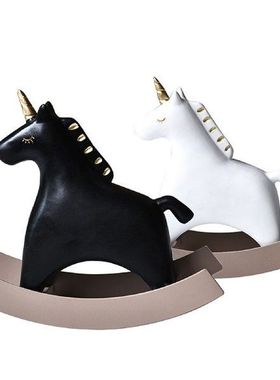 Rocking Horse Resin Crafts Animal Sculpture Nordic Inspired