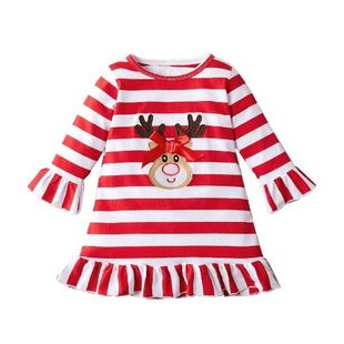 Girls Christmas Dress Outfit Infant Kids Clothes Girls Long