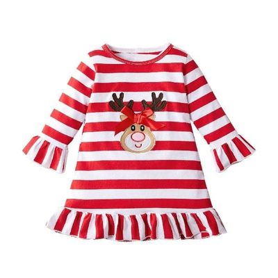 Girls Christmas Dress Outfit Infant Kids Clothes Girls Long