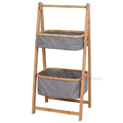 Multifunctional Storage Rack Bamboo Double Floor Storage
