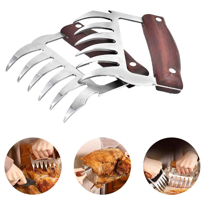 2pcs Meat Fork Shredder Claws Stainless Steel BBQ Pulled Por