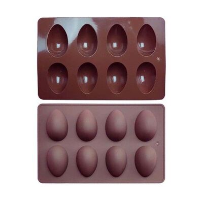 3D Easter Egg Shape Chocolate Silicone Mold 8 Cavity Cake