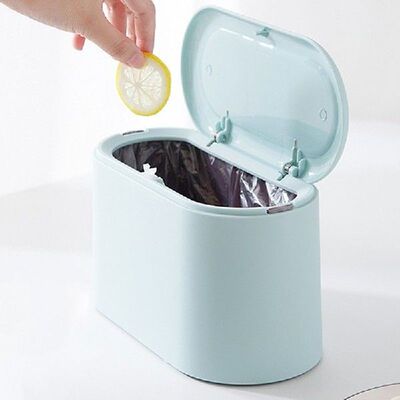 Mini Waste Box Solid Color Bin Garbage Basket Home Table