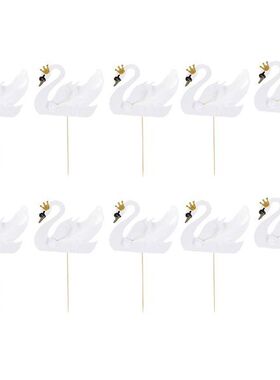 Cake Swan Picks Topper Birthday Cupcake Toothpicks Party