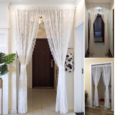 White Lace Sheer Curtains Princess Tulle Drapes for Living R