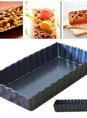 Removable Bottom Quiche Tool Black Rectangle Fluted Pie