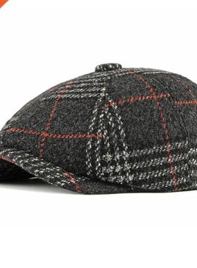 LDSLYJR 2022 Acrylic Autumn winter Newsboy Caps Flat Peaked