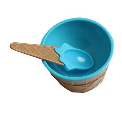 New 1Set Kids Ice Cream Bowl Spoon Set Durable Children