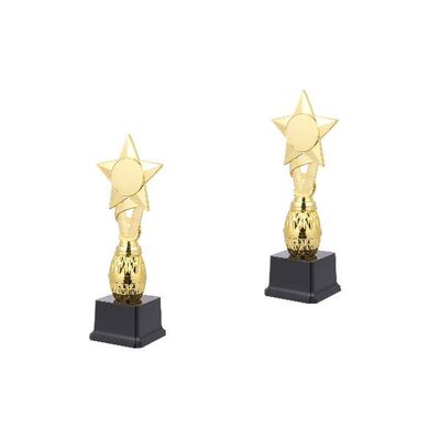 2pcs 29cm Competitions Plastic Trophy Kids Ribbon Star