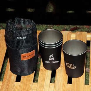 4pcs/lot 350ml Outdoor Camping Tableware Travel Cups Set