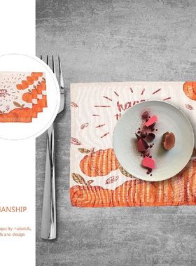 4Pcs Thanksgiving Placemats Home Restaurant Placemats Table