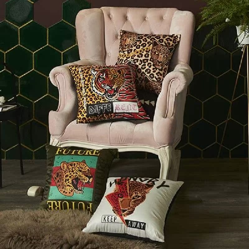 luxury fashion leopard printing cushions cover colorful