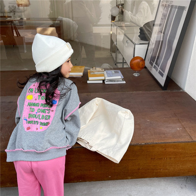 9744C Children Sweatershirt Girls' New Letter Pr