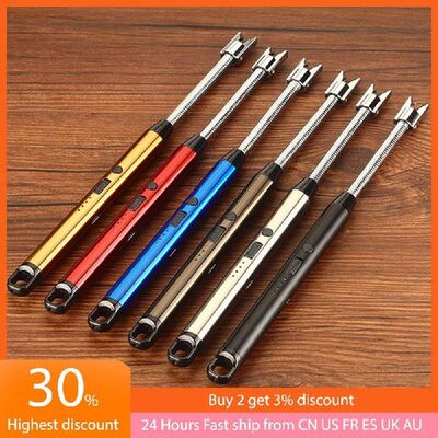 360 Rotation BBQ Lighter USB Windproof Flameless Kitchen