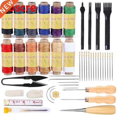 46PCS Leather Upholstery Repair Kit With 12Color Waxed Threa