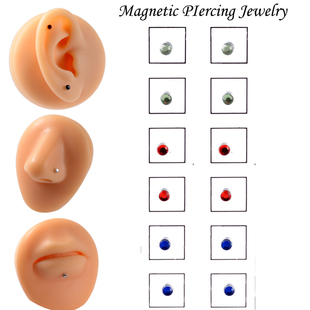 12pcs/Card Magnet Ear Tragus Cartilage Lip Labret Stud Nose
