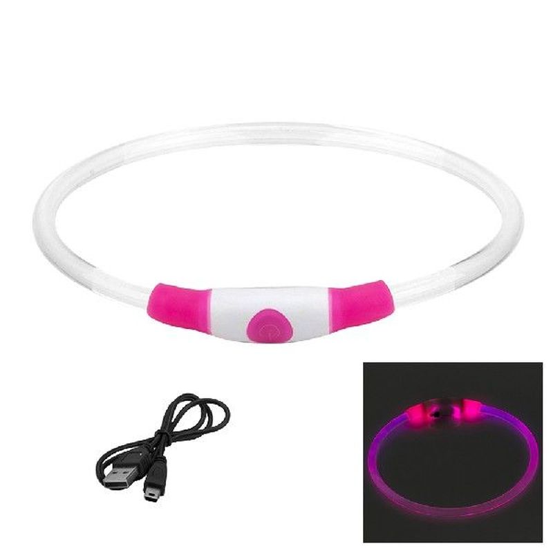 Glow Light USB Rechargeable LED Dog Collar Flashing Outdoor