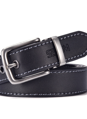 Fashion Black Belt For Men Cowskin Genuine Leather Belt  3.0
