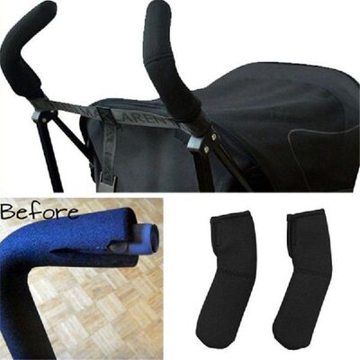 1 Pair Black Neoprene Baby Stroller Grip Cover Carriages