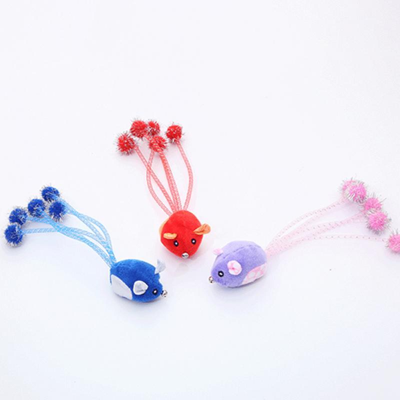 1/3pcs Cat Toy Plush Mouse Golden Cong Ball Tail Cat Toy