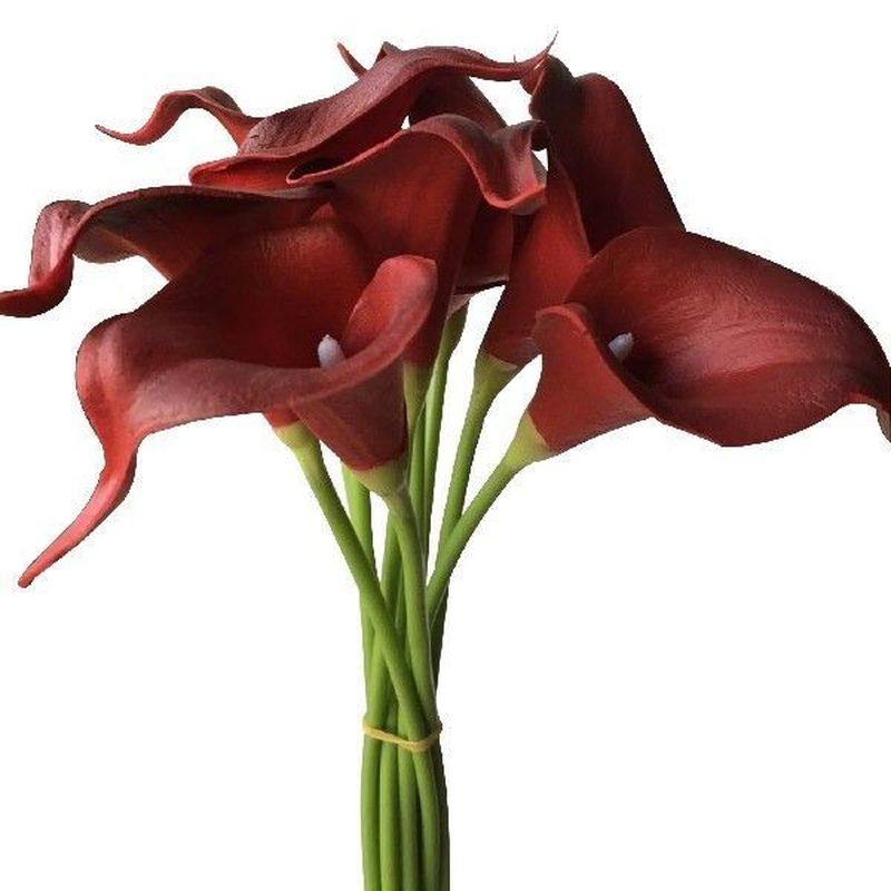 14in real touch floral arrangements wine red artificial