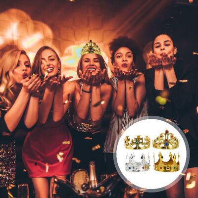 4Pcs Party Crowns, Royal Crowns and Tiara King and Jeweled