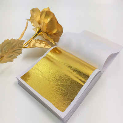 100pcs Imitation Gold Silver Foil Paper Leaf Sheet Gilding D