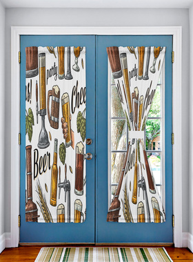 Beer Cup Wheat Window Curtain Living Room Door Curtain