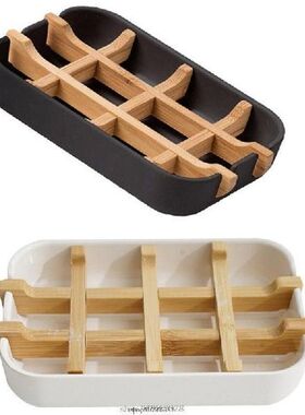 Sabun Bambu Piring untuk Kamar Mandi Mandi Pemegang Sabun