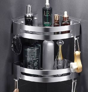 Perforation-free Silver Triangle Shelf Bathroom Space