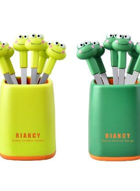 896A Cute Fruit Toothpicks Food Picks Cartoon Frog Forks