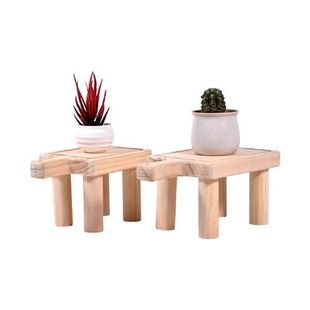 Wooden Plant Stool Square Plant Table Holders Modern Plant