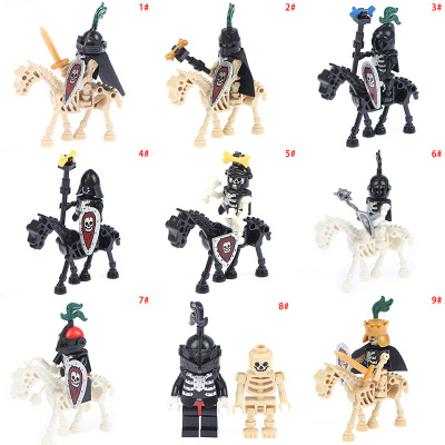 1Set Halloween Skeleton Knight Army Figures Building Block S