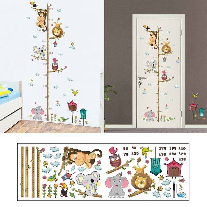 wall chart height growth sticker ruler cartoon measurement