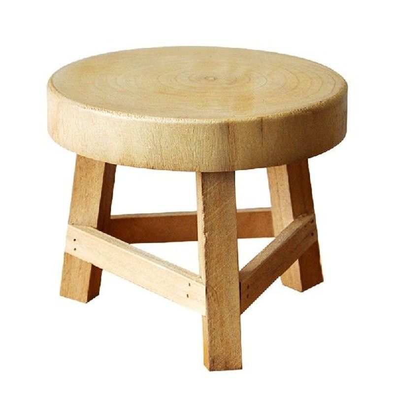 Wooden Stool Display Stand Decorative Round Wood Pedestal