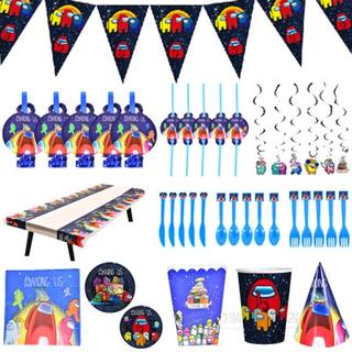 New Arrival Among Us Theme Birthday Party Cartoon Tableware