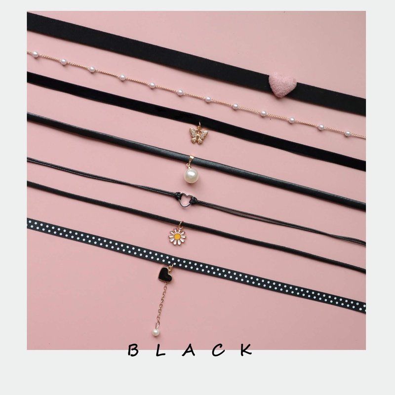 japanese and korean jewelry black super fairy neck belt jap