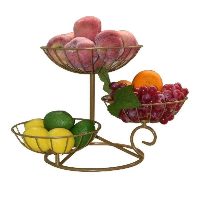 3 Tier Retro Simple Round Metal Household Fruit Plate Tray