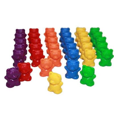 60Pcs Colorful Bear Shape Counters Toy Counting Numbers