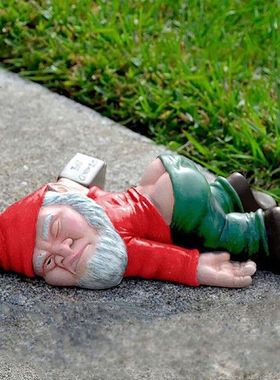 Drunk Garden Gnome Figurine Funny Fairy Garden Miniature