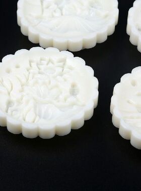 896A Lotus Leaf and Lotus Patterns Mooncake Mould Press