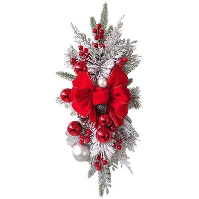 Christmas Staircase Bow Pendant Teardrop Swag Stair Railing