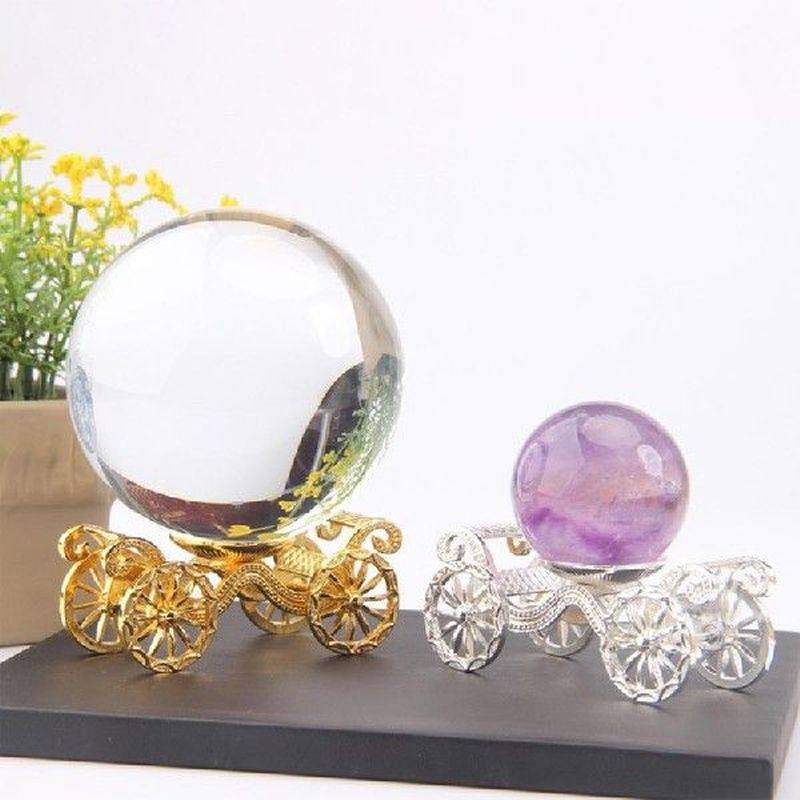 crystal ball metal base princess car crystal ball stand
