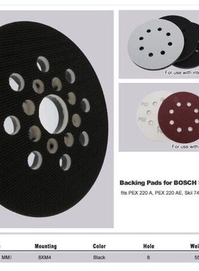 5 Inch 125mm 8 Holes Sander Backing  Hook Loop  Replace Pad